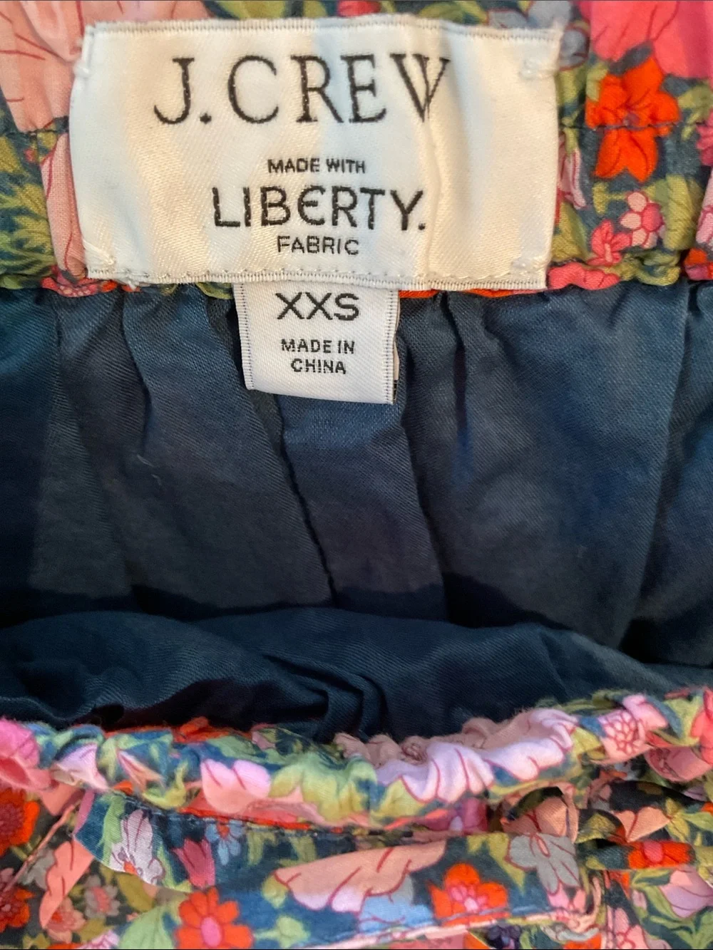 J. Crew 100% Cotton Liberty Floral Lined Pull-on Mini Skirt in Pink & Red